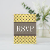 Geel Fancy Lattice RSVP Briefkaart (Staand voorkant)