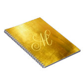 Geel Fancy Monogram Kleine Faux Gold Foil Notitieboek (Rechterzijde)
