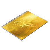 Geel Fancy Monogram Kleine Faux Gold Foil Notitieboek (Linkerzijde)