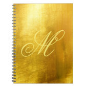 Geel Fancy Monogram Kleine Faux Gold Foil Notitieboek (Voorkant)