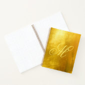 Geel Fancy Monogram Kleine Faux Gold Foil Notitieboek (Binnen)