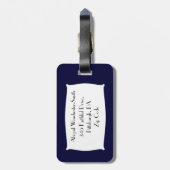 Geel (faux stone) Religieus kruis/Personaliseer Bagagelabel (Achterkant verticaal)