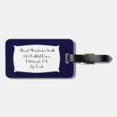 Geel (faux stone) Religieus kruis/Personaliseer Bagagelabel (Achterkant horizontaal)