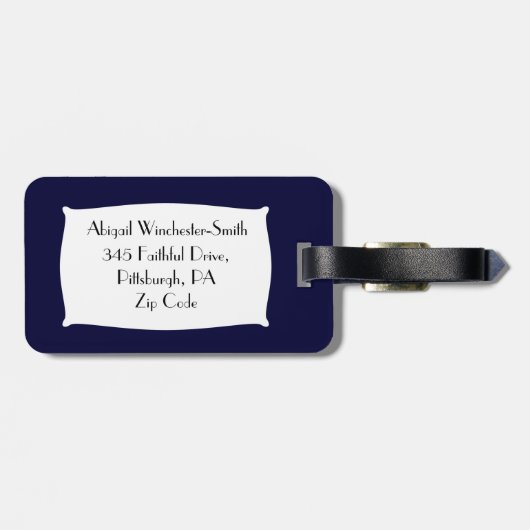 Geel (faux stone) Religieus kruis/Personaliseer Bagagelabel (Achterkant horizontaal)