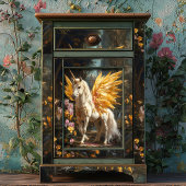 Geel Feathered Fairy Horse Decoupage Crafting Tissuepapier