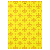 Geel Fleur-de-lis Patroonontwerp Klembord (Achterkant)