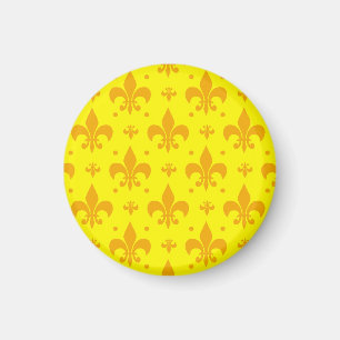 Geel Fleur-de-lis Patroonontwerp Magneet