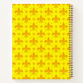Geel Fleur-de-lis Patroonontwerp Notitieboek (Achterkant)