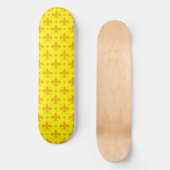 Geel Fleur-de-lis Patroonontwerp Persoonlijk Skateboard (Voorkant)