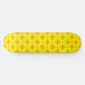 Geel Fleur-de-lis Patroonontwerp Persoonlijk Skateboard (Horizontaal)