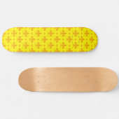 Geel Fleur-de-lis Patroonontwerp Persoonlijk Skateboard (Horizontaal)