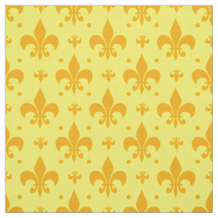 Geel Fleur-de-lis Patroonontwerp Stof