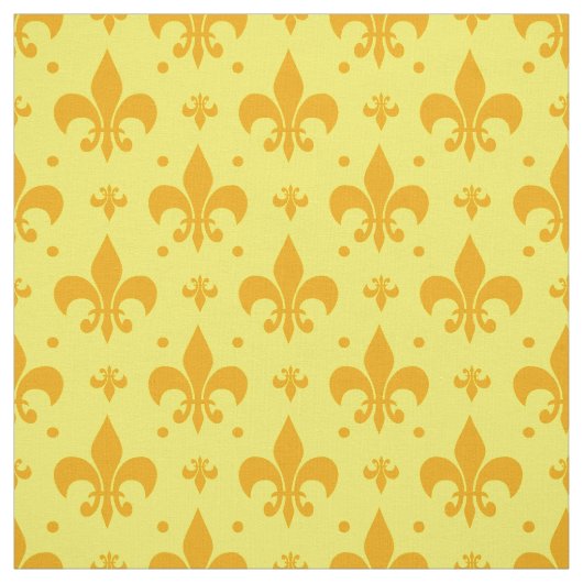 Geel Fleur-de-lis-patroonontwerp  Stof (Swatch)