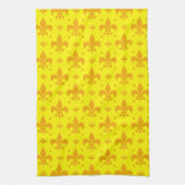 Geel Fleur-de-lis Patroonontwerp Theedoek (Verticaal)