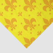 Geel Fleur-de-lis Patroonontwerp Tissuepapier (Detail)