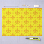 Geel Fleur-de-lis Patroonontwerp Tissuepapier (Craft)