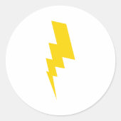 geel flitser ronde sticker (Voorkant)