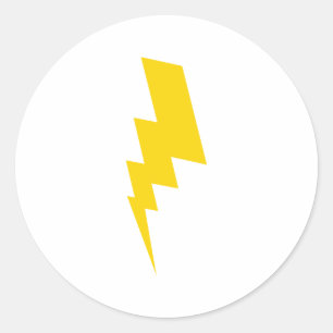 geel flitser ronde sticker