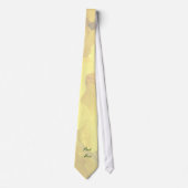 Geel Floral Best Man Stropdas (Voorkant)