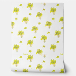 Geel Floral Boeket Wallpaper Behang
