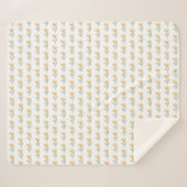 Geel Floral design Sherpa Deken (Voorkant (horizontaal))