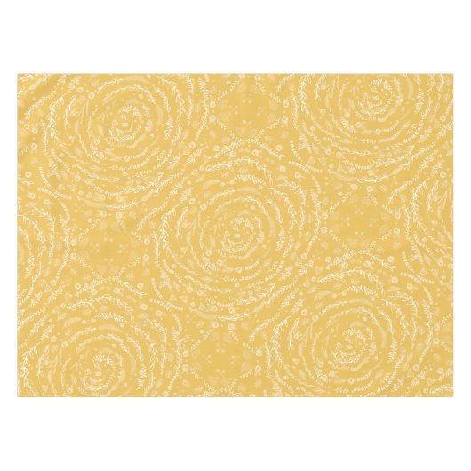 Geel  Floral Garland Pattern Tafelkleed (Voorkant (Horizontaal))