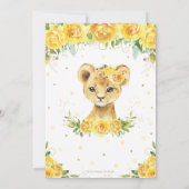 Geel Floral Geel goud, zoete lion Cub, 1e verjaard Kaart (Achterkant)