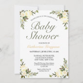  geel Floral Genderneutraal Baby shower Kaart (Voorkant)