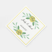 Geel Floral Greenery Foliage Paper Napkins Servet (Hoek)