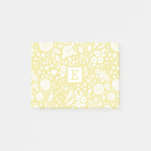 Geel Floral Hand getekend Post-it® Notes