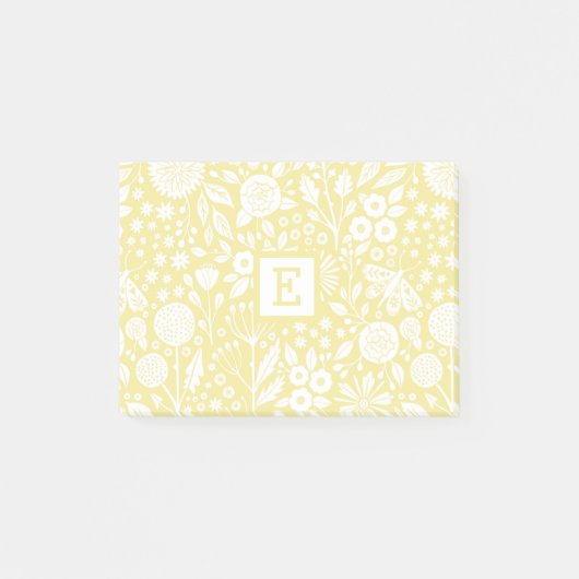  Geel  Floral Hand getekend  Post-it® Notes (Voorkant)