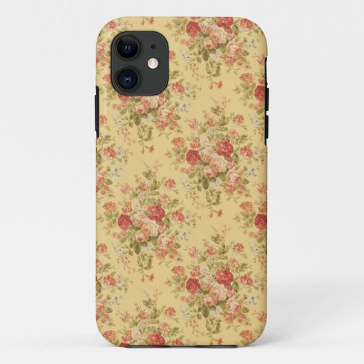  geel Floral iPhone 5 Hoesje (Achterkant)