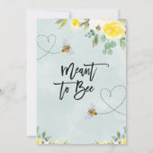 Geel Floral Meant to Bee Vrijgezellenfeest Kaart (Achterkant)