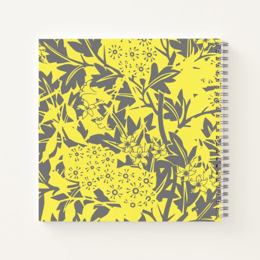 Geel Floral Monogram Notitieboek (Achterkant)