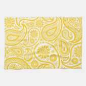 Geel Floral Paisley Pattern Theedoek (Horizontaal)