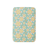 Geel Floral Pattern Badmat (Voorkant Verticaal)