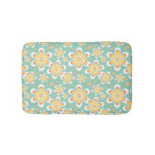 Geel Floral Pattern Badmat (Voorkant)