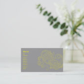 Geel Floral Pattern - Business Visitekaartje (Staand voorkant)