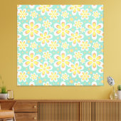 Geel Floral Pattern Canvas Afdruk (Insitu (Woonkamer))