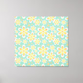 Geel Floral Pattern Canvas Afdruk (Voorkant)