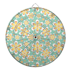 Geel Floral Pattern Dartbord