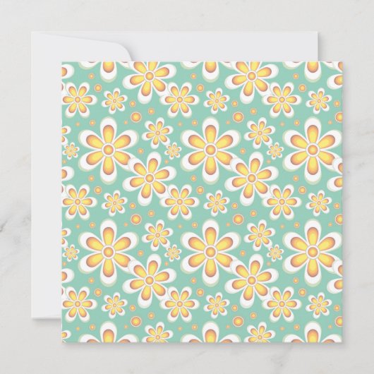 Geel Floral Pattern Kaart (Voorkant)