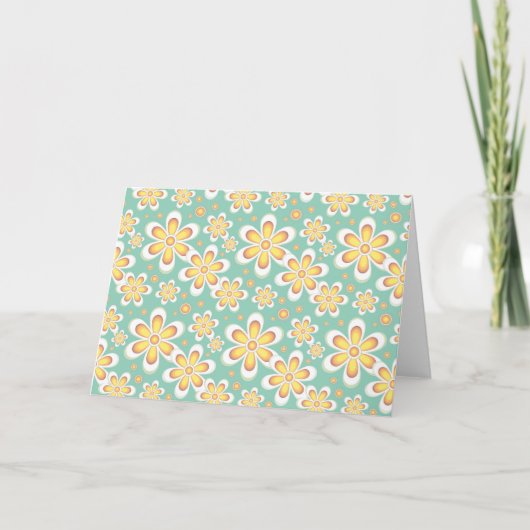 Geel Floral Pattern Kaart (Voorkant)