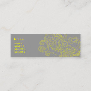 Geel Floral Pattern - Skinny Mini Visitekaartje