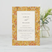  geel Floral Peacock Vow Renewal Invite Bedankkaart (Staand voorkant)
