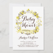  geel Floral Wreath Summer Baby shower Kaart (Voorkant)