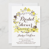  geel Floral Wreath Summer Vrijgezellenfeest Kaart (Voorkant)