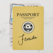 Geel Florida paspoort Bewaar de datum Save The Date (Voorkant / Achterkant)