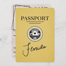 Geel Florida paspoort Bewaar de datum Save The Date