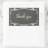 Geel Flourish Chalkboard Hartelijk dank, Stickers (Tas)
